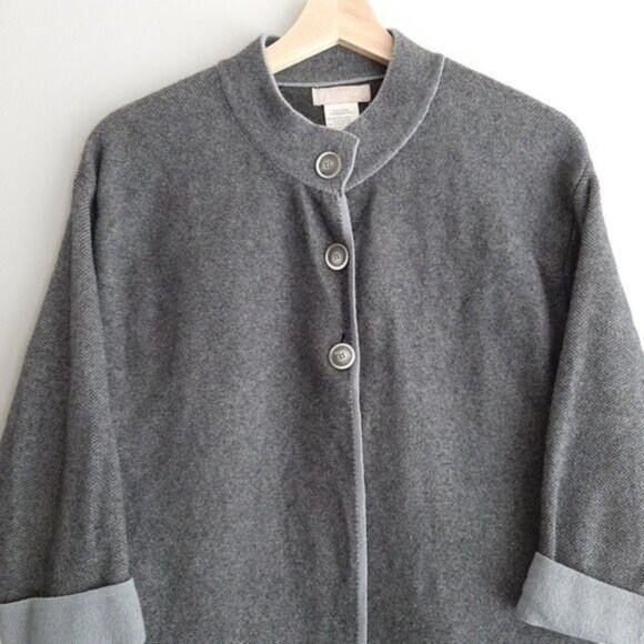 HEKLA & Co Italy Merino Cashmere Blend 3 Button Cardigan Sweater Sz M - Picture 3 of 14